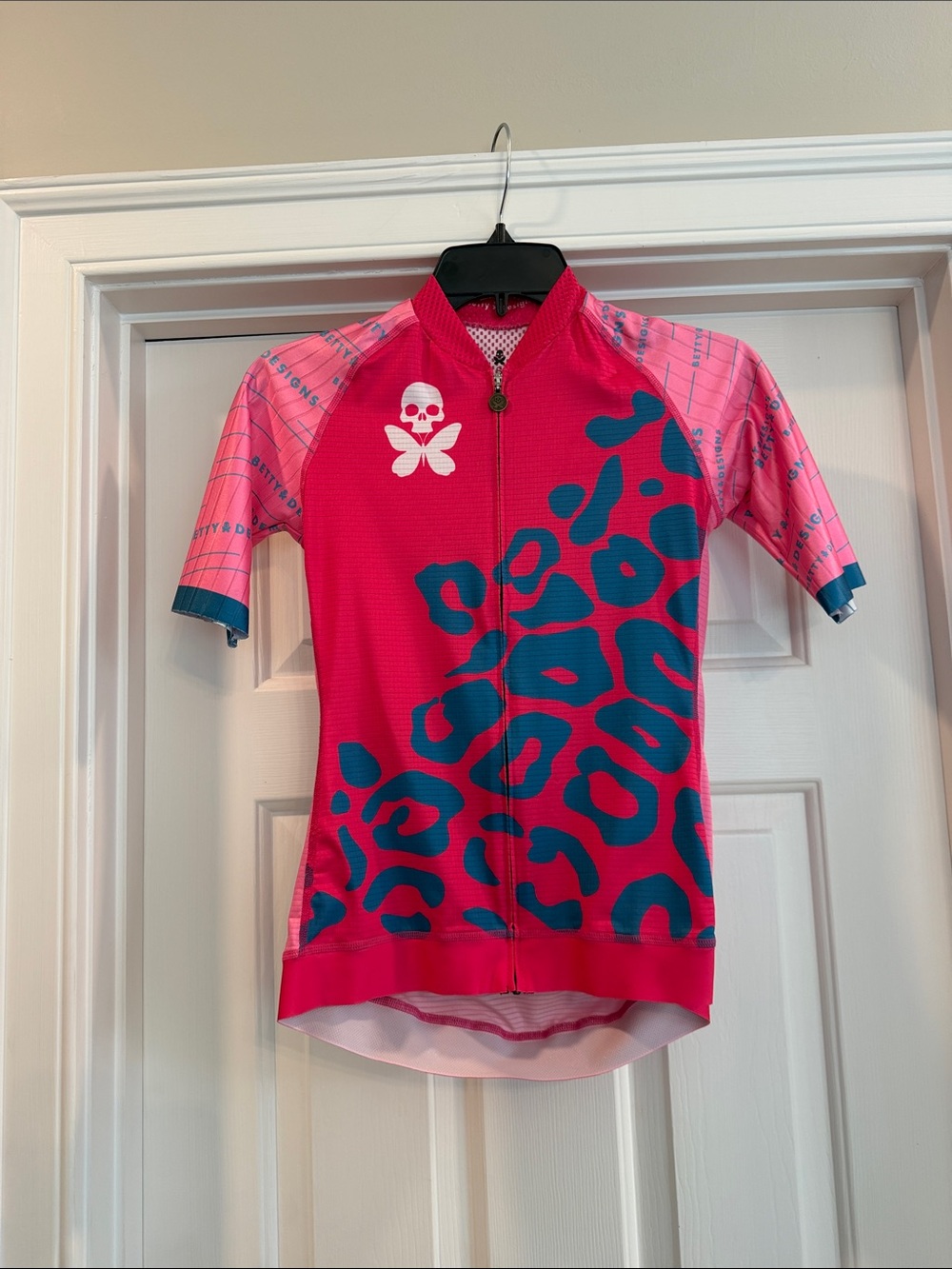Betty Designs Pink Tropical Cycling Jersey